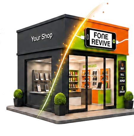 An independent phone shop rebranded as a FoneRevive store